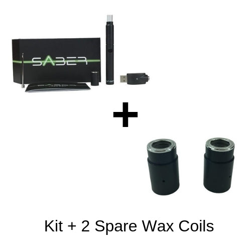Saber Vape Pen Kit with 2 Extra Wax Coils