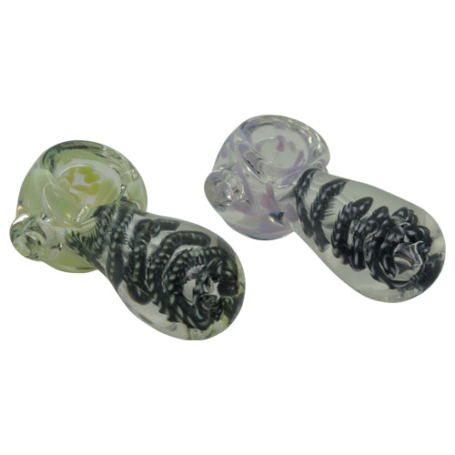 Black Spiral Glass Spoon Pipes for Sale