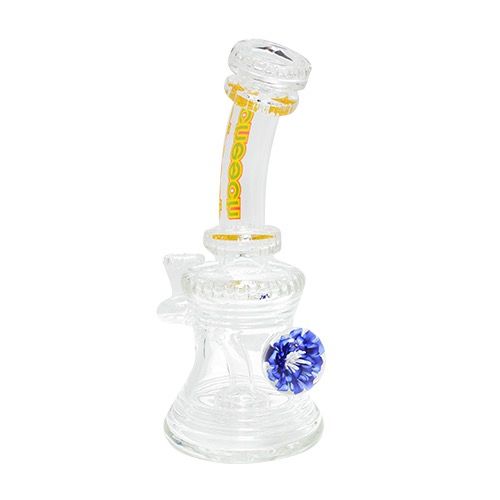 Clear Glass Dab Rig With Blue Marble
