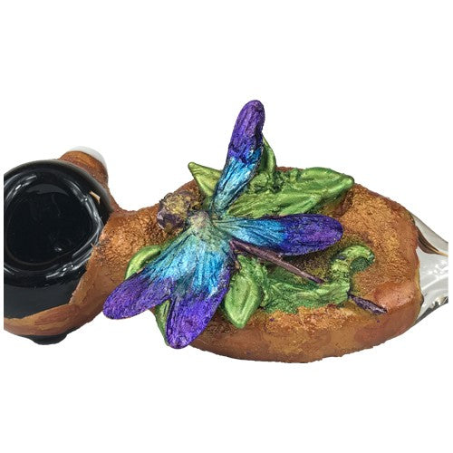 Electroformed Dragonfly Glass Spoon Pipe made by Cherry Glass