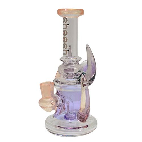 Glass Horned Dab Rig Purple Color