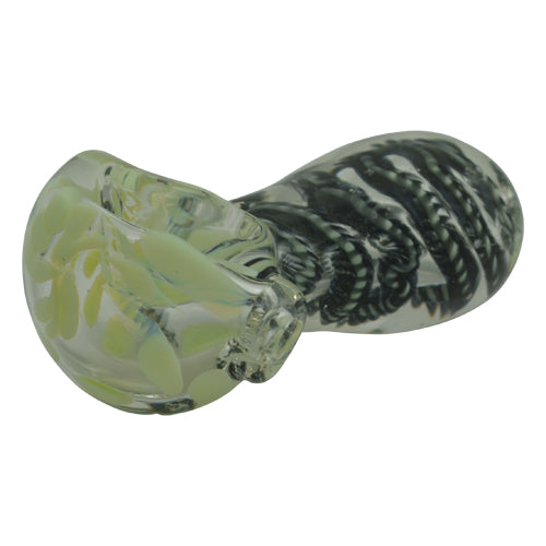 Black Spiral Glass Spoon Pipes for Sale - Green Bowl