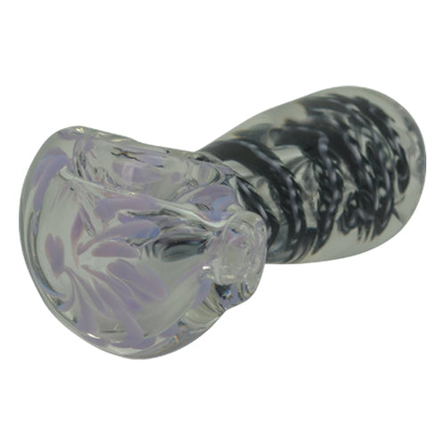 Black Spiral Glass Spoon Pipes for Sale - Purple Bowl