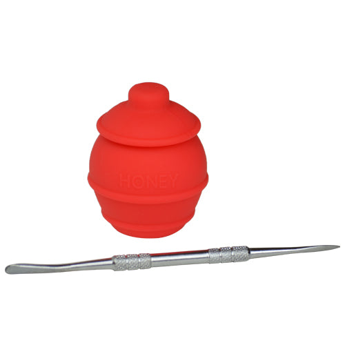 Red Honey Jar Dab Container with Dab Tool