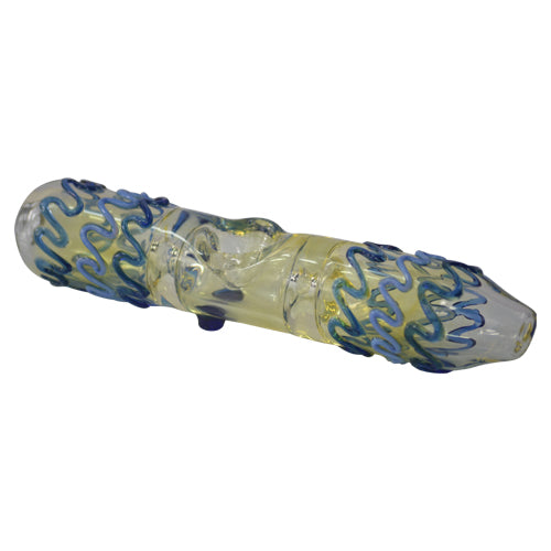 Blue Squiggly Glass Steamroller Pipes for Sale