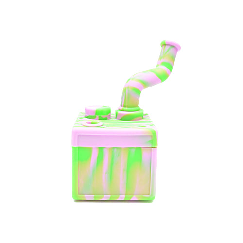 Green Pink Silicone Utility Dab Rig