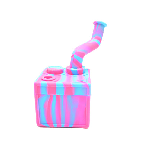 Blue Pink Silicone Utility Dab Rig