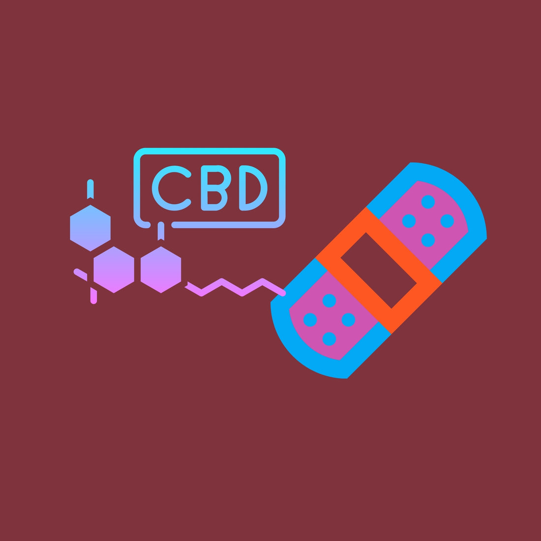 CBD text next to graphic of a patch