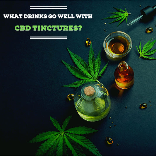 CBD Tincture Bottles, dropper and hemp leaves