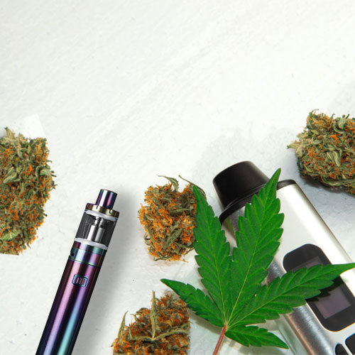 herb and wax vapes with cannabis buds