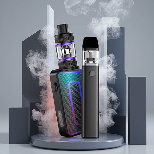 2 Vapes with a Smoke Background