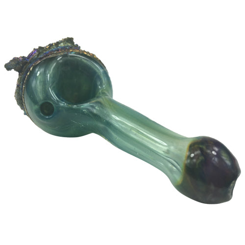 Bismuth infused hand blown glass spoon pipe by Tony Kazy