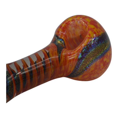 Dichroic Swirl Glass Pipe has a deep bowl for large packings 