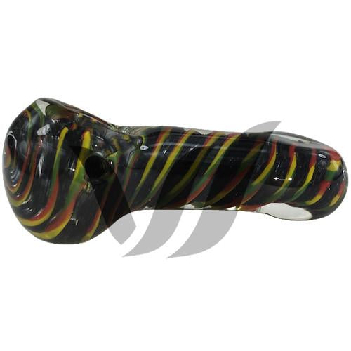 Rasta Spoon Design Glass Pipe - Vape Vet Store 