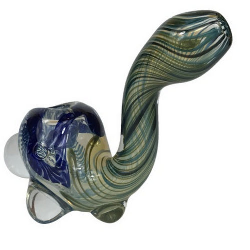 Green Sherlock Glass Pipe by Tedrow Glass