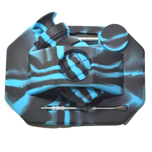Silicone Nectar Collector Hand Grenade Black Blue Color