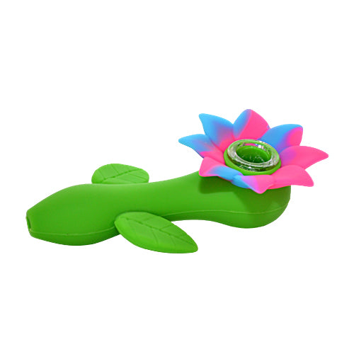Purple and Blue Silicone Sunflower Pipe