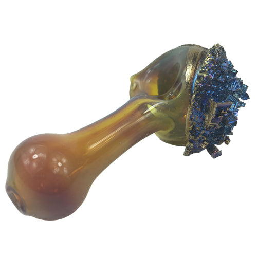 Yellow Spoon Pipe Dipped into Bismuth - Designed by Tony Kazy