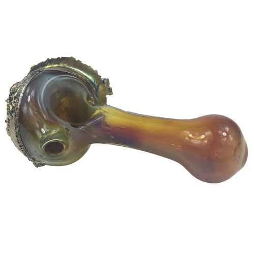Yellow Tony Kazy Bismuth Infused Hand Blown Glass Spoon Pipe