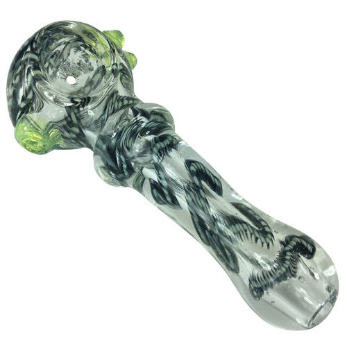 Color Changing Glass Pipe Spoon Design with Green Accent - Vape Vet Store