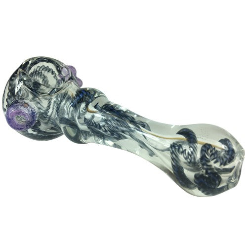 Color Changing Glass Pipe Spoon Design with Purple Accent - Vape Vet Store