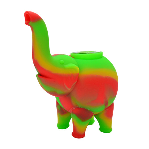 Rasta Silicone Elephant Bubbler