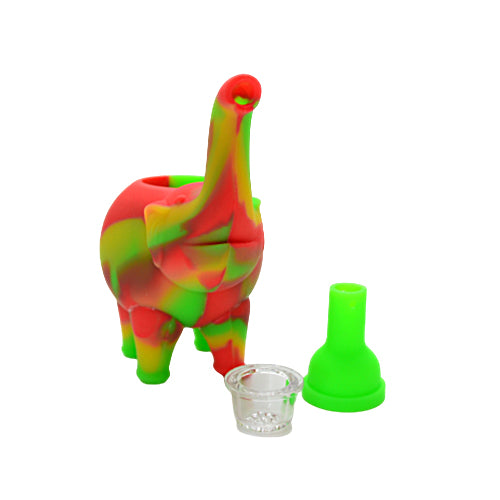 Glass Screen Bowl and Downstem Detached from Silicone Elephant Bubbler