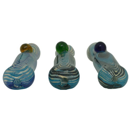 Hand blown glass chillum pipe comes with flute style mouthpiece