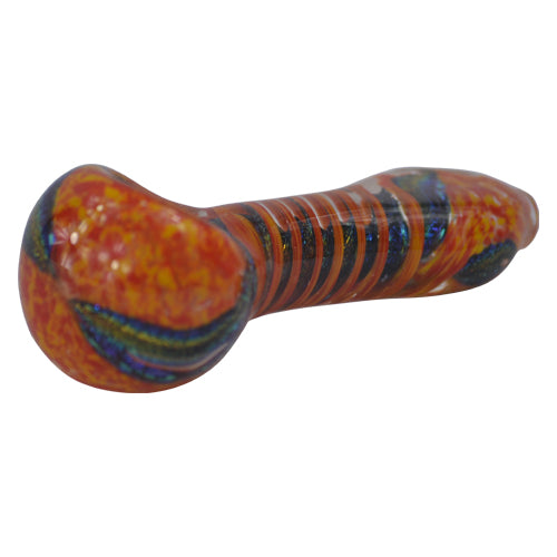 Dichroic Swirl Glass Pipe comes with a carb hole on the left 