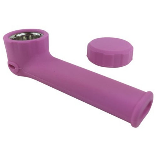 Pink Silicone Spoon Pipe With Silicone Pipe Cover
