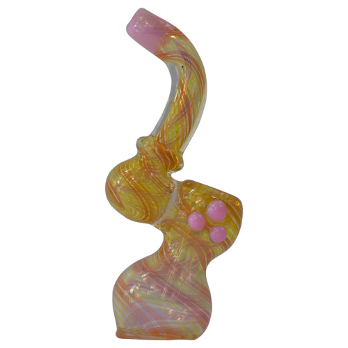 Color Changing Glass Bubbler Pipes with pink and green Colored tips - Vape Vet Store 