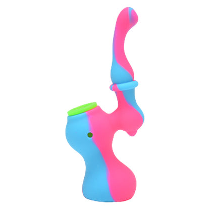 Blue and Pink Sherlock Silicone Bubbler Pipe