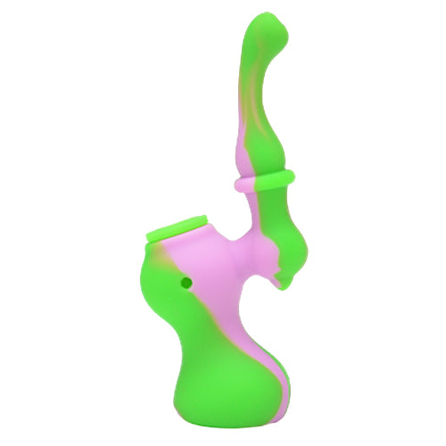 Green and Purple Sherlock Silicone Bubbler Pipe
