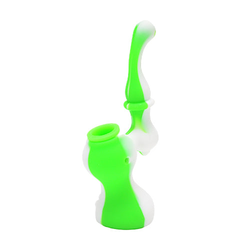 Green and White Sherlock Silicone Bubbler Pipe
