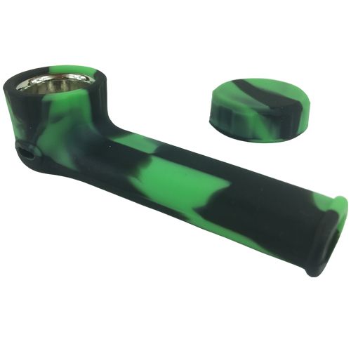 Silicone Spoon Pipe Black Green Color