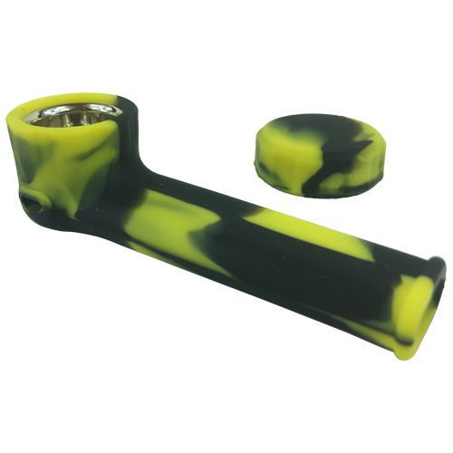 Silicone Spoon Pipe Black Yellow Color