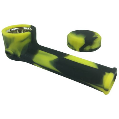 Silicone Spoon Pipe Black Yellow Color