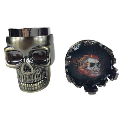2 Piece Skull Grinder made of Stainless Steel - Vape Vet Store 