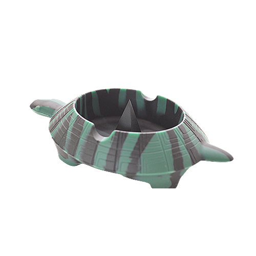 Green and Black Silicone Turtle Debowler Ashtray