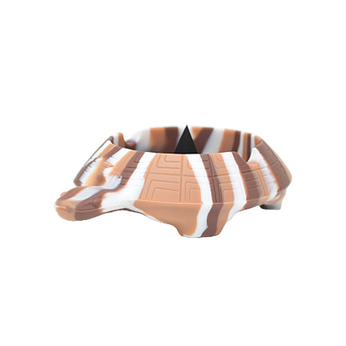 Tan Brown and White Silicone Turtle Debowler Ashtray