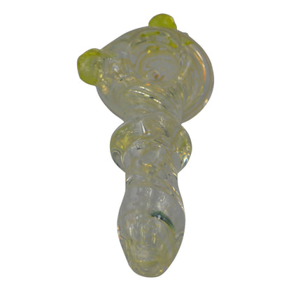 Yellow Color Changing Glass Pipe is thick and durable